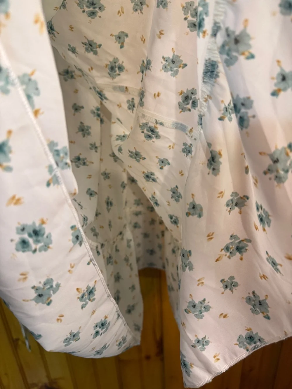 Kohl's Cream Dress with Teal Floral Print - Picture 9 of 10